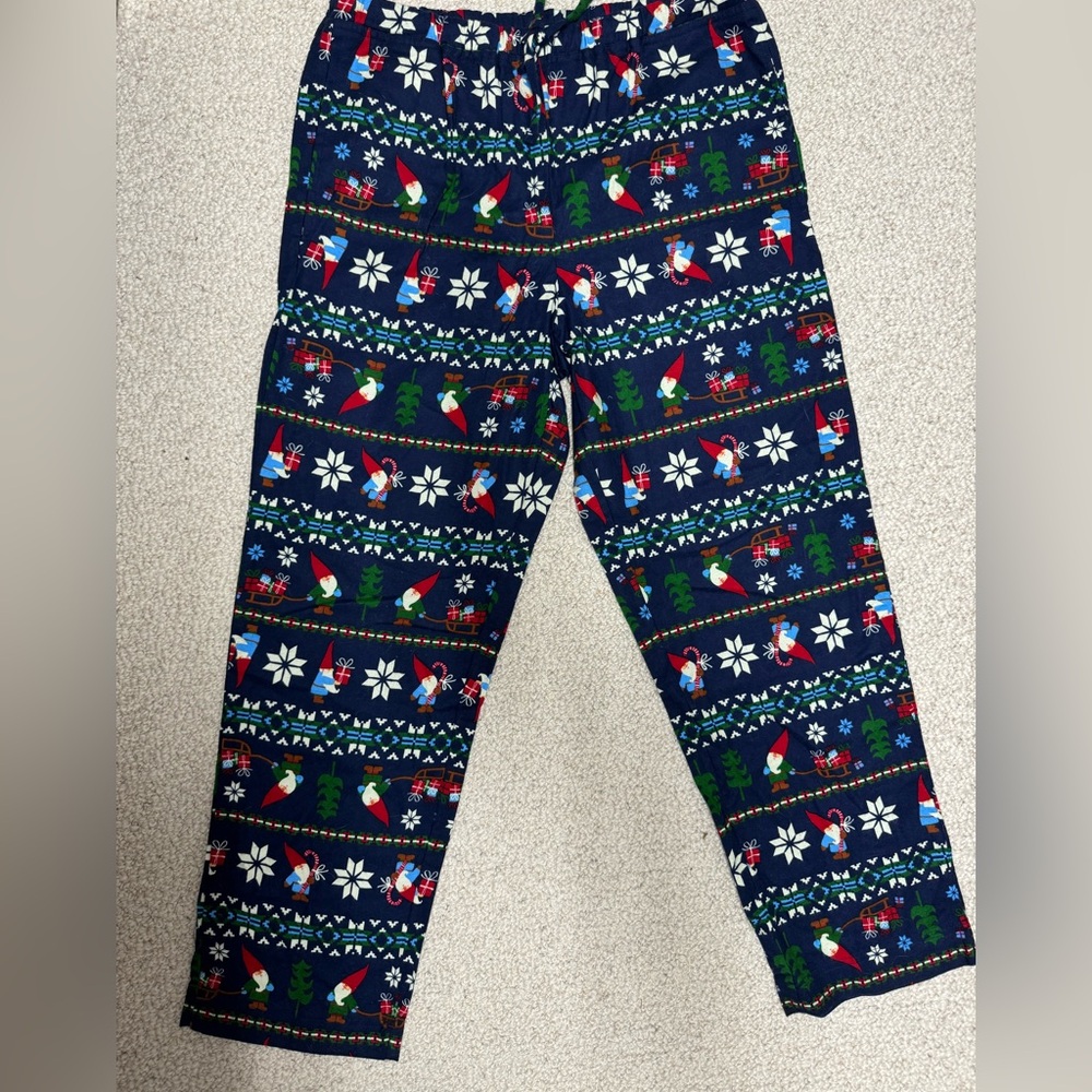 Hanna Andersson unisex adult flannel gnome pajama bottoms M